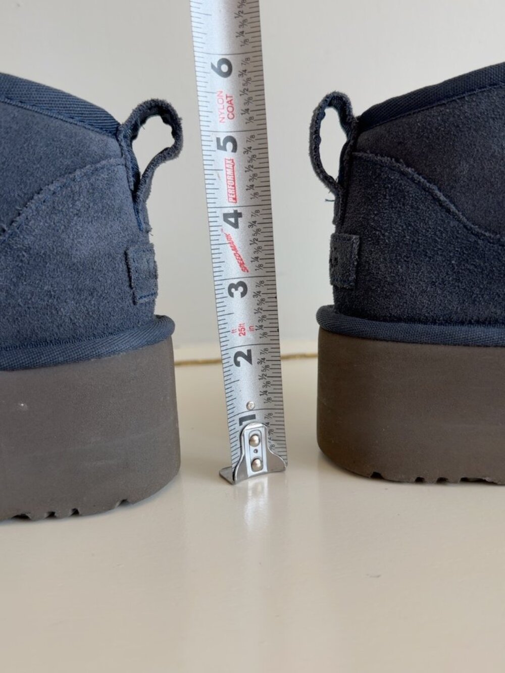 UGG Classic Ultra Mini Platform Boots Big Sky Blue Suede Size 6 - Picture 7 of 9